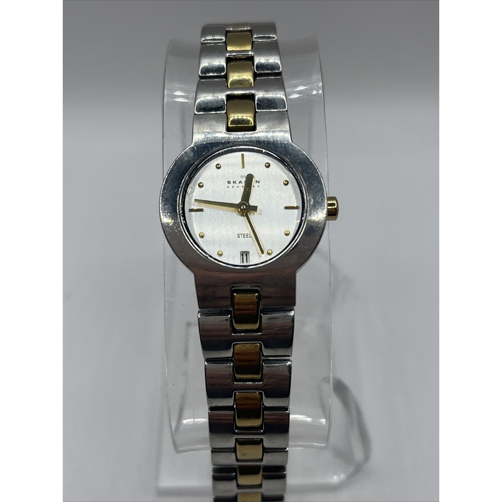 Skagen Denmark 236SGX Two Tone Quartz Analog Ladies Watch- New Battery